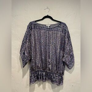 Joie Purple & Gold Silk Blouse